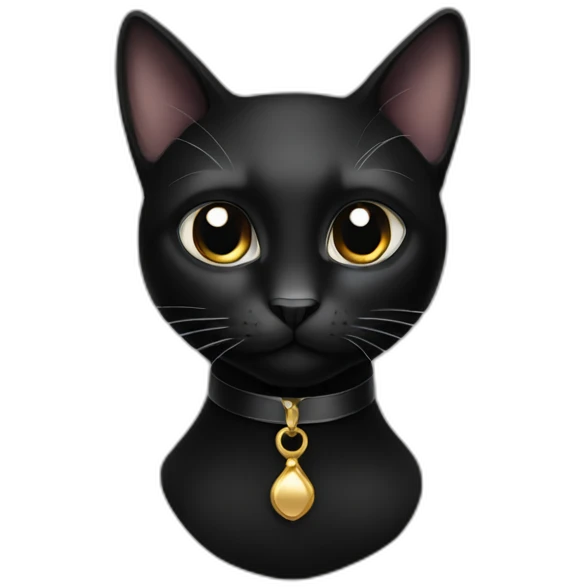 black elegant cat emoji