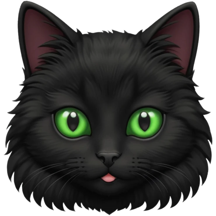Black cat sitting face on with cute big eyes  emoji