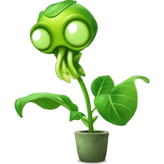 peashooter from the game "plants vs zombies" emoji