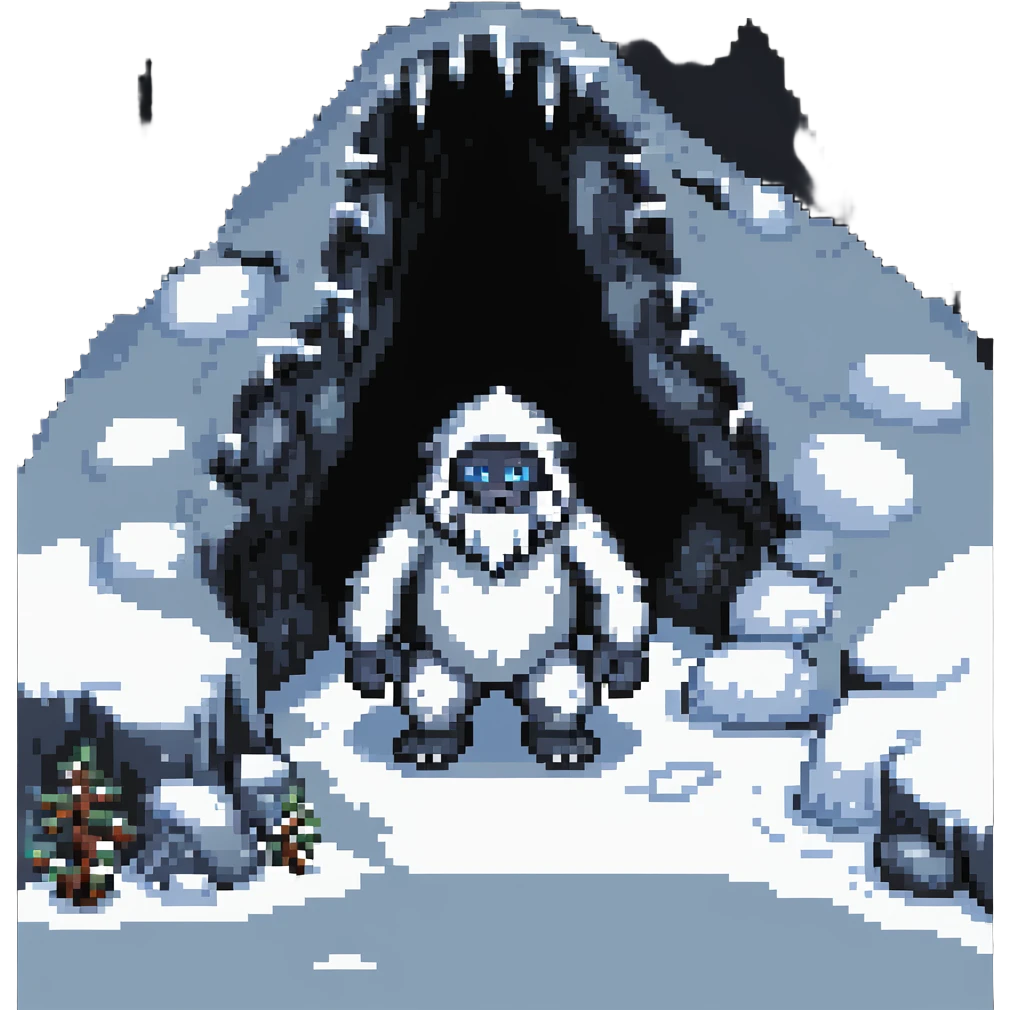 yeti in snow cave emoji