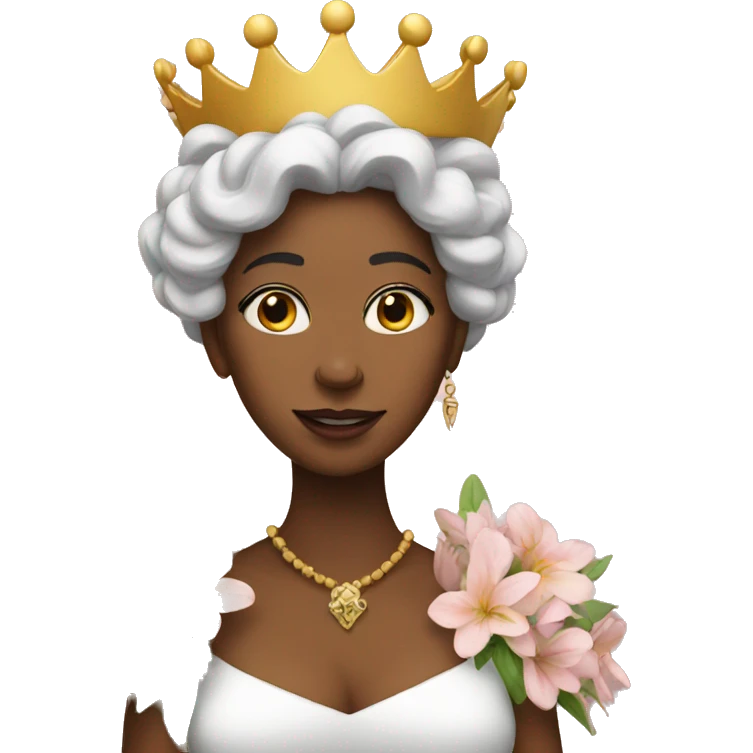 Queen with flowers emoji