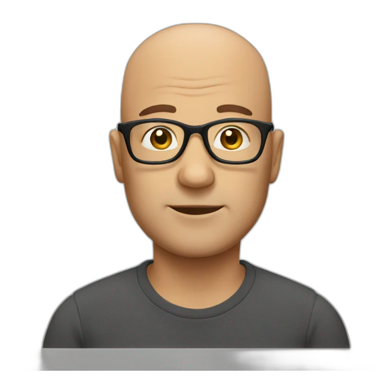 bald man with glasses emoji
