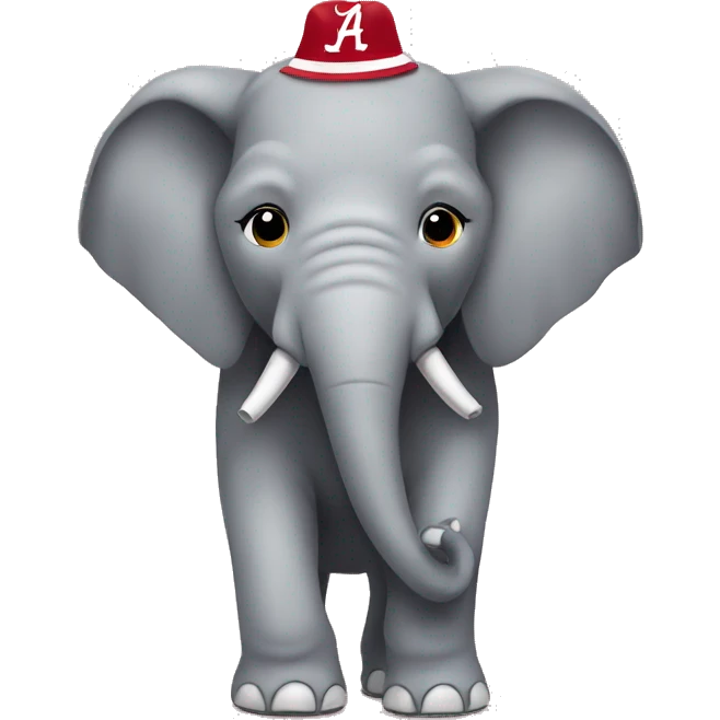 Elephant wearing an Alabama shirt emoji