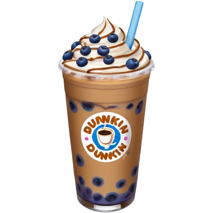 Blueberry butter pecan Dunkin iced coffee  emoji