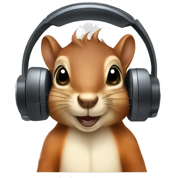 squirrel head with telephone headset emoji