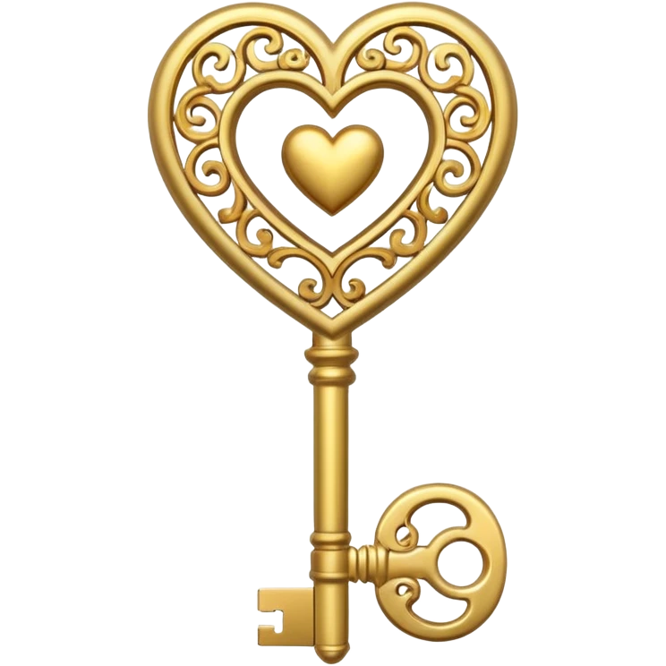 gold heart key emoji