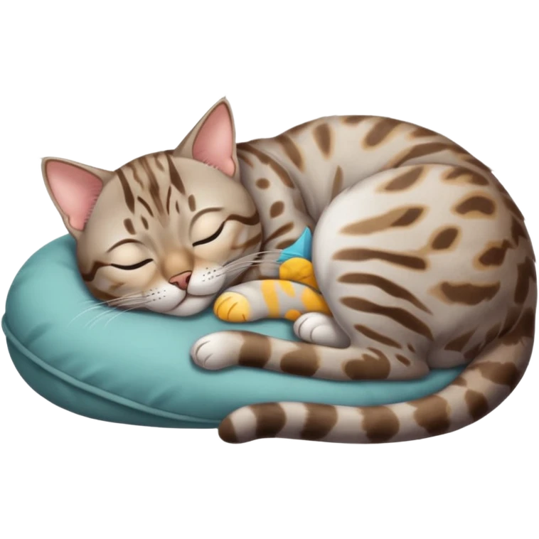 Silver bengal cat sleeping emoji