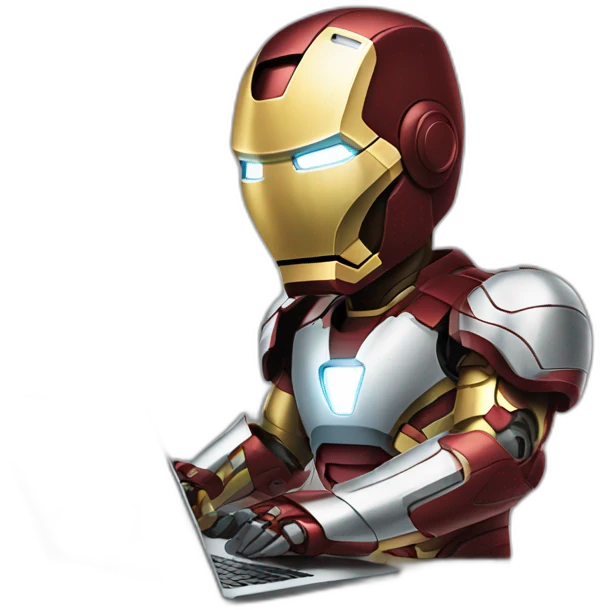 Iron man working with laptop emoji