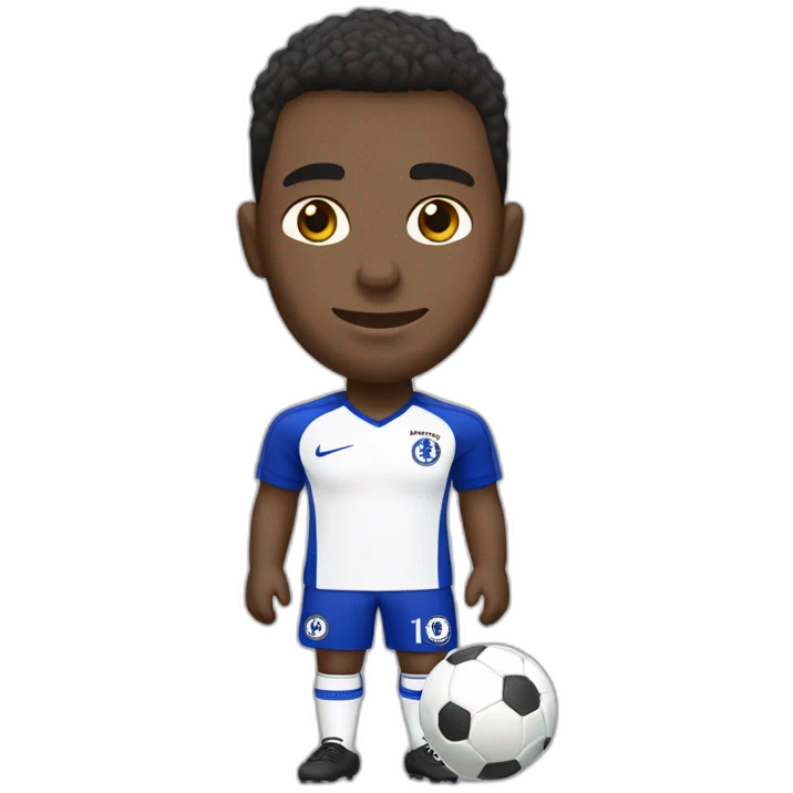Jugador de fútbol con camiseta del chelsea emoji