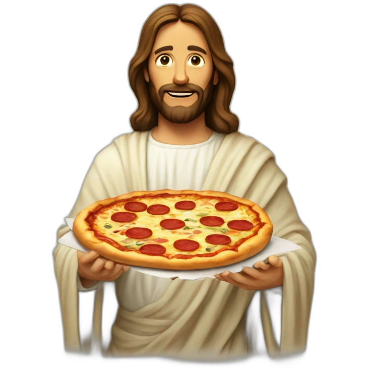 Jesus but a slice of pizza emoji