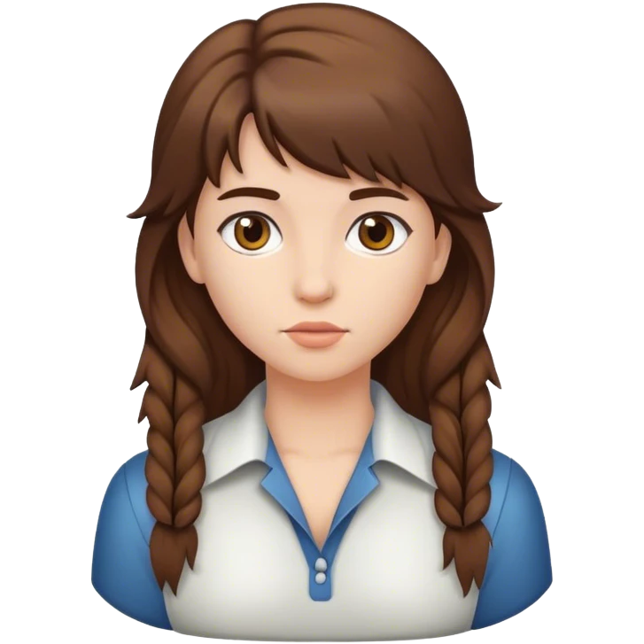 girl with mullet hair brown  emoji