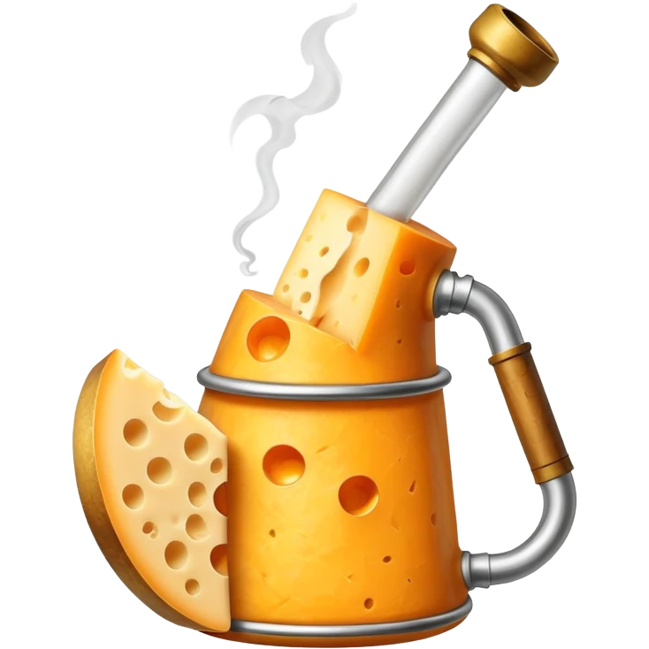 Cheese smoking bong emoji
