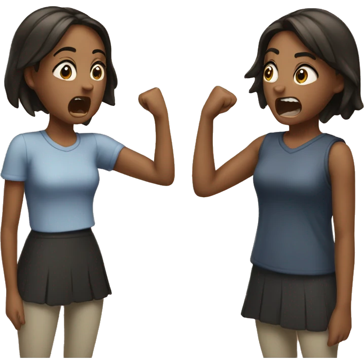 2 girls yelling at eachother emoji