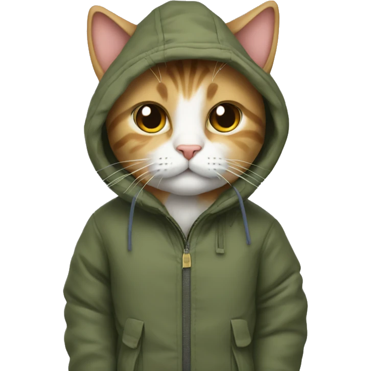 Cat wearing a parka emoji
