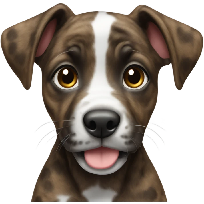 brindle puppy with white  emoji