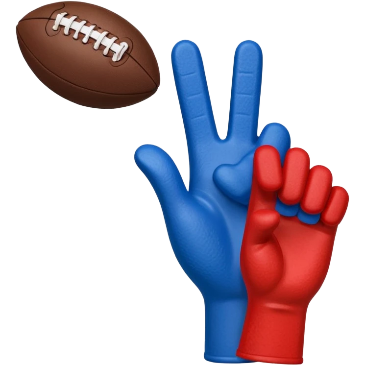 foam finger american football blue (#00A3E0) and red (#F9423A) emoji