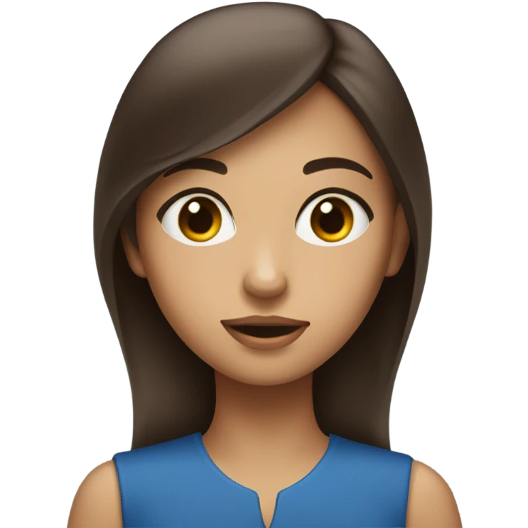 Fille brune yeux bleu  emoji