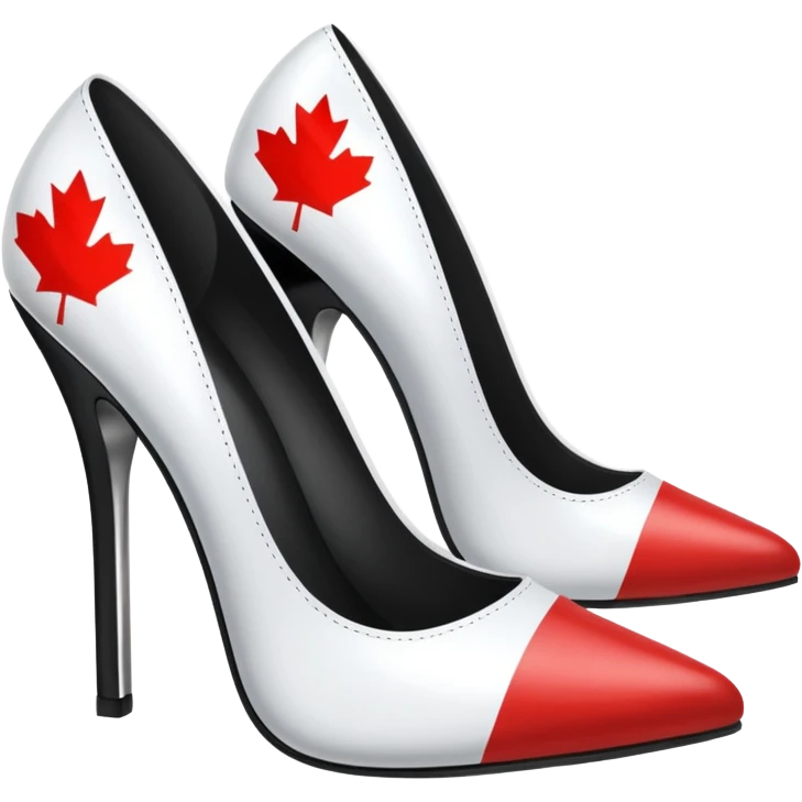 Canada flag with gothic chrome and black pumps emoji
