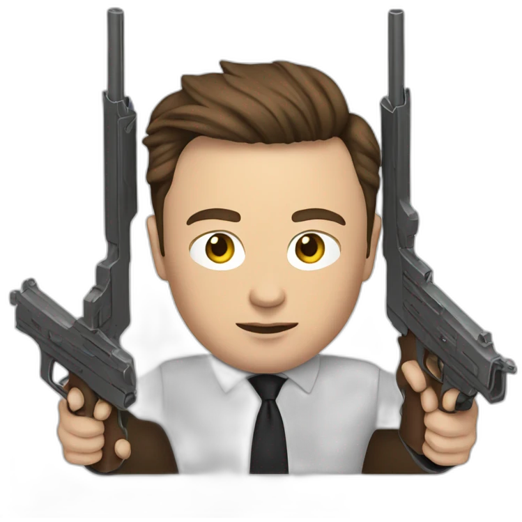Elon musk with guns emoji