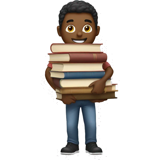 Guy carrying a stack of books emoji