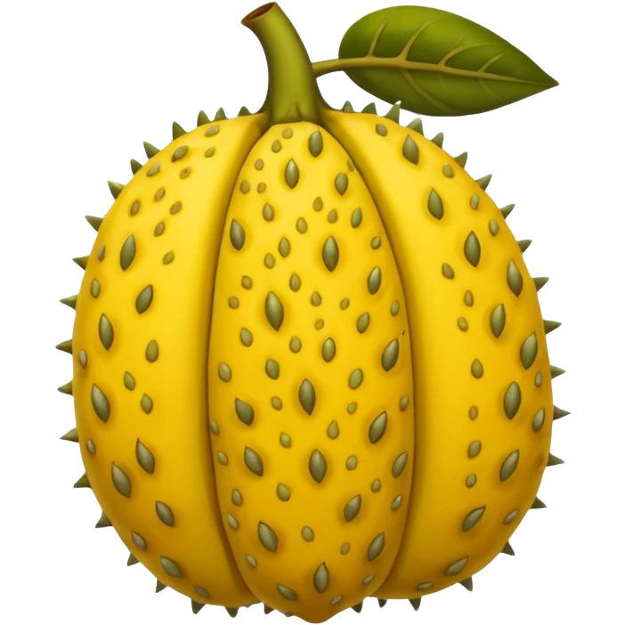 Jackfruit with small thorn and yellow flesh emoji