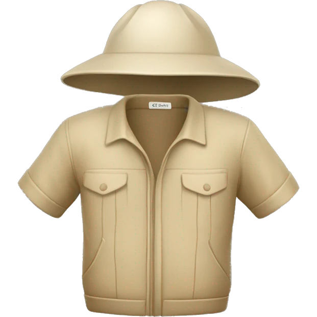 gardener pith helmet beige jacket emoji