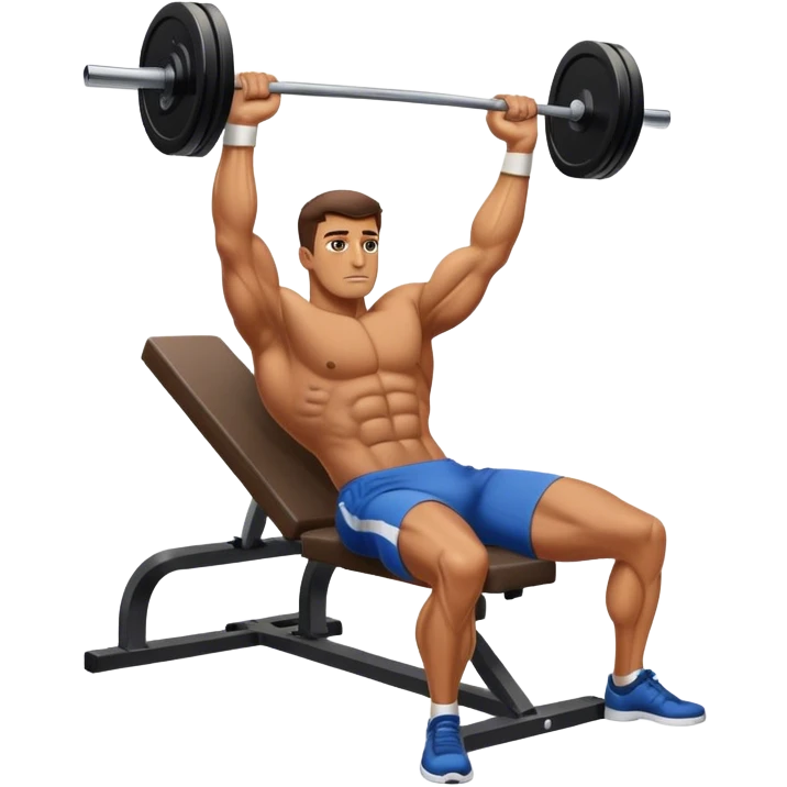 A guy doing flat-benchpress emoji