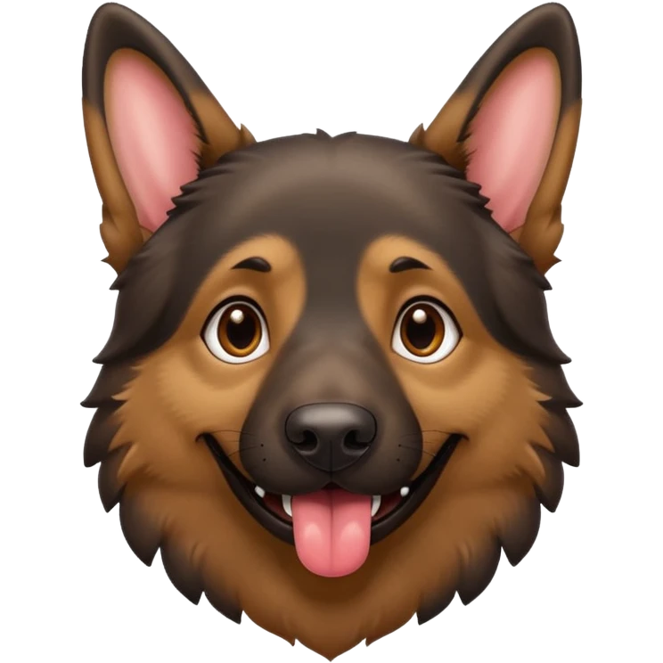 cartoon style dark German Shepherd dog with longer tongue hanging out  emoji