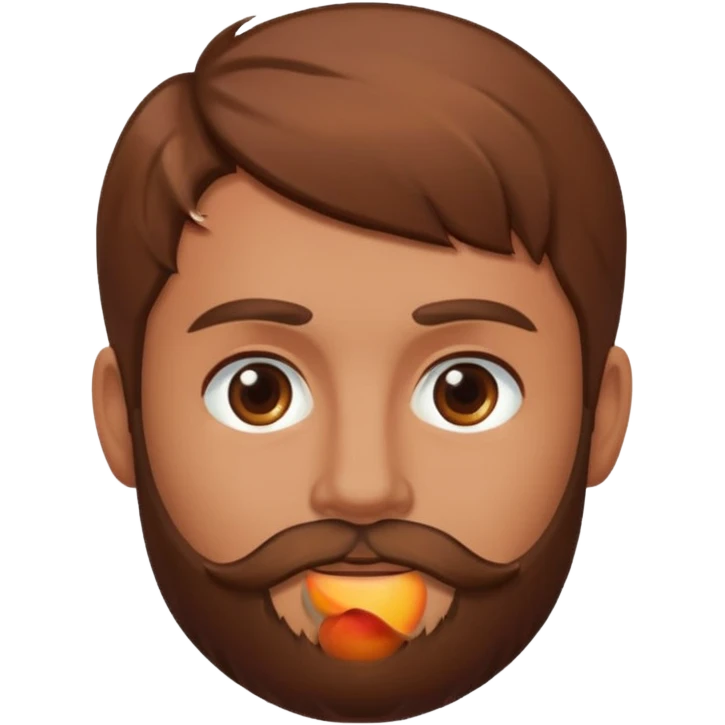 Créer emoji de un homme derrière une pêche avec un lit homme brun avec une barbe  emoji