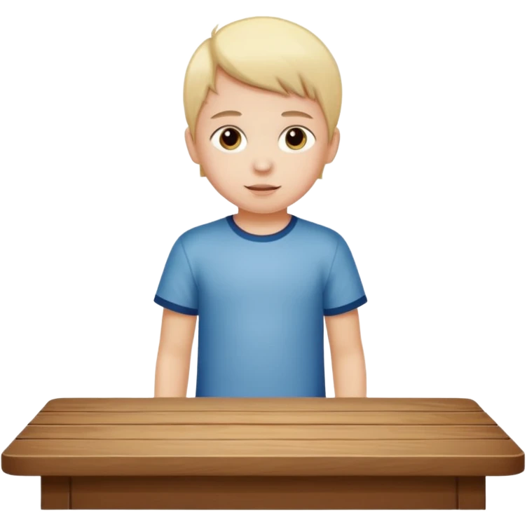 niño parado encima de una mesa emoji