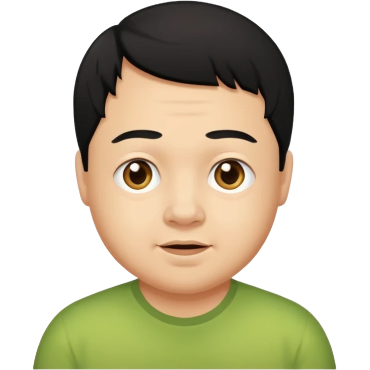 down syndrome man with black hair  emoji