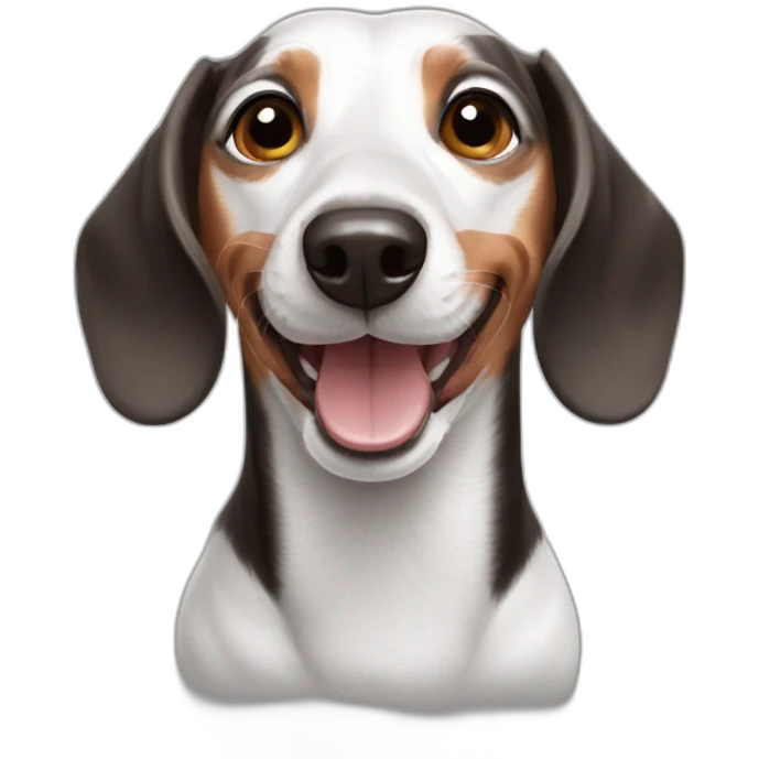 Dachshund white happy emoji