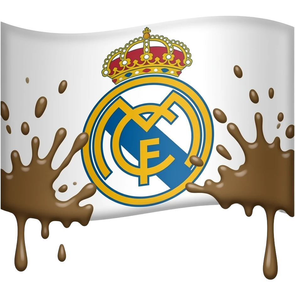 hazme la bandera de Real Madrid manchada de mierda q pongo caca líquida emoji