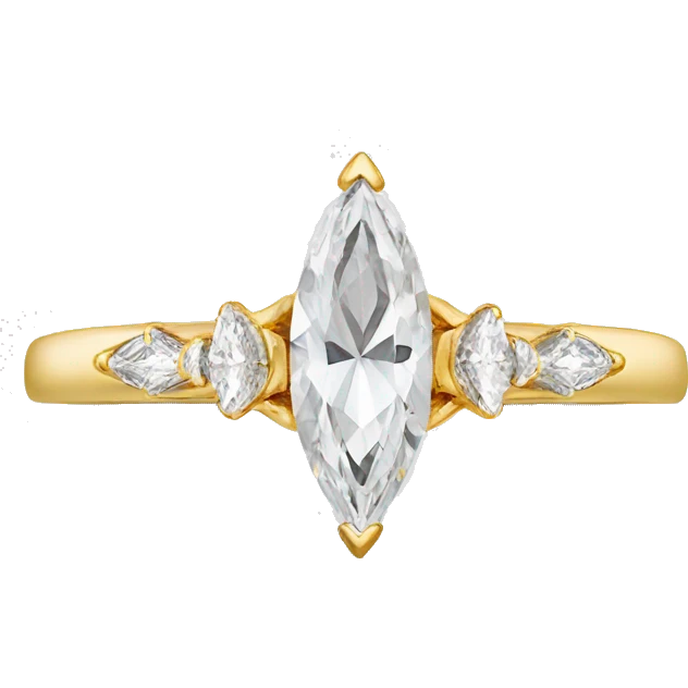marquise diamond ring with gold band emoji