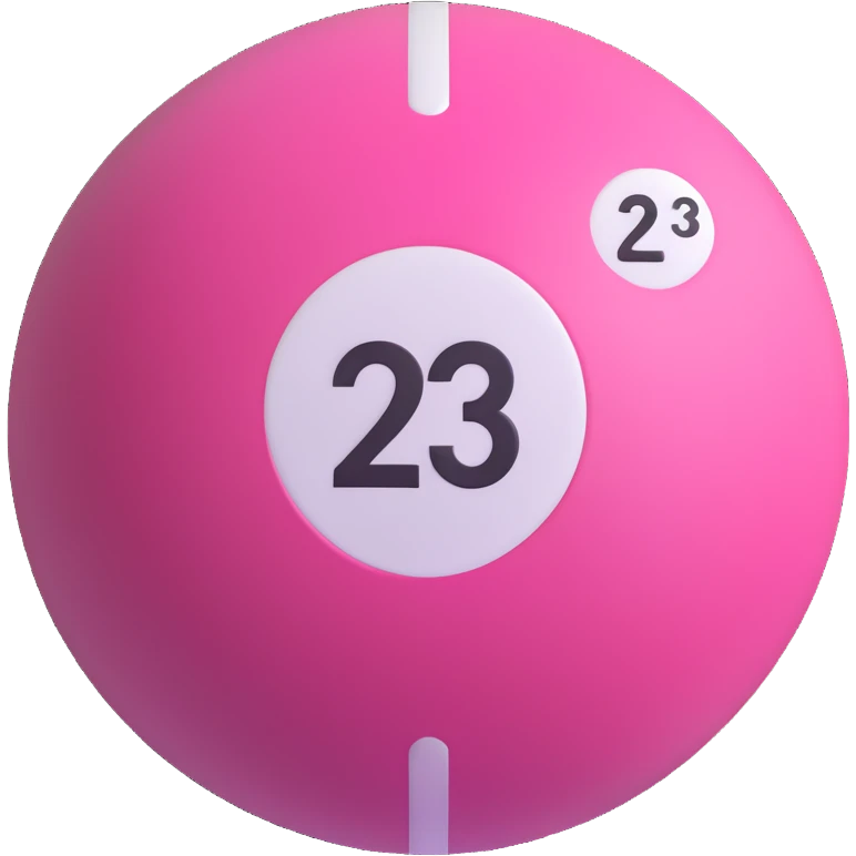 pink billiard ball with the number 23 inside a white circle emoji