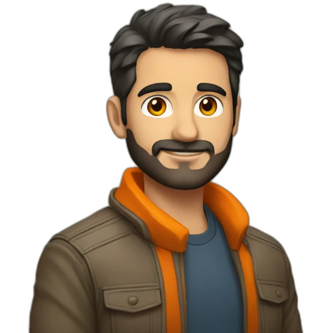 Hombre rubio con chaqueta naranja  emoji
