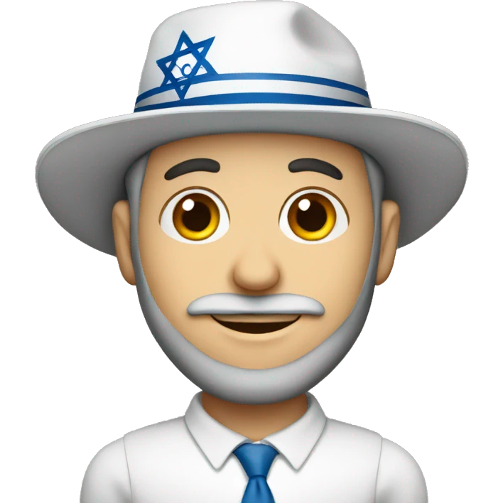 jewish man with hat and israeli flag emoji