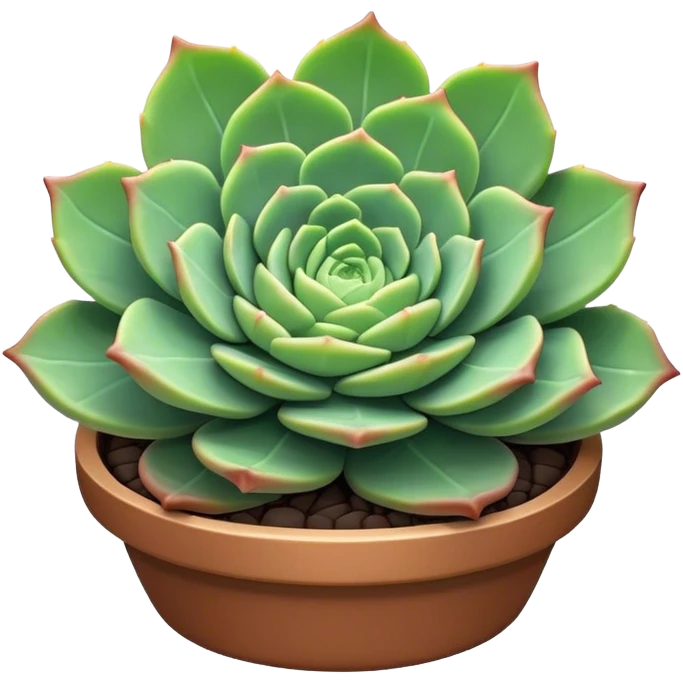 Cinematic Realistic Succulent Emoji, Compact and plump, with fleshy leaves arranged in rosettes of various shapes. The soft, green leaves glow with a gentle radiance, exuding a sense of calm and tranquility. Soft glowing outline, capturing the essence of resilience and beauty in a blossoming succulent! emoji