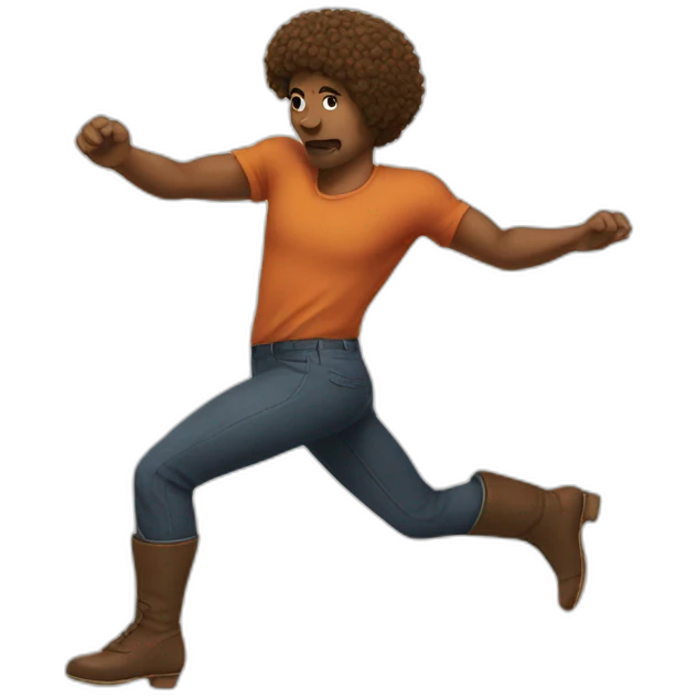 Kicking on butt emoji