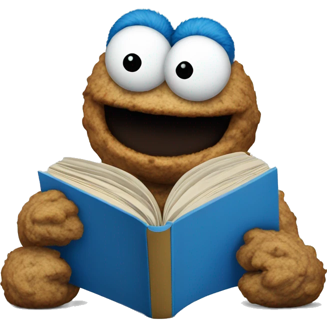 Cookie Monster reading  emoji
