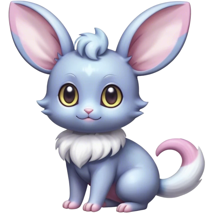 Shiny Vibrant Colorful Rare Minccino-Espurr-Cinccino-creature-hybrid emoji