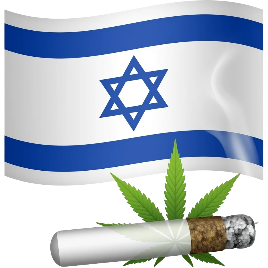 The Israeli flag smoking CBD  emoji