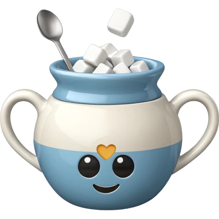 sugar bowl with sugar cubes emoji