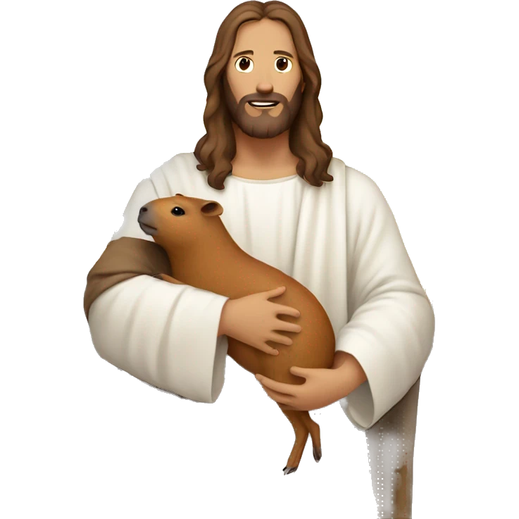jesus holding capybara  emoji