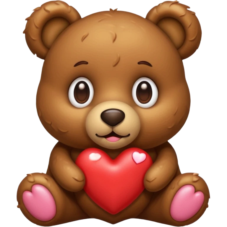 sticky teddy bear with heart-shaped eyes emoji