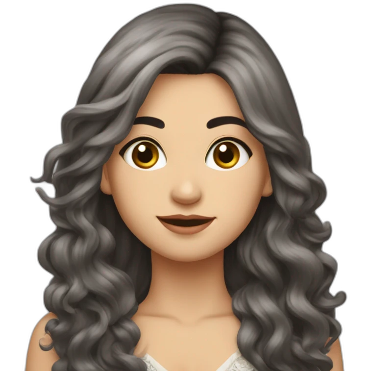 Uzbekistan rockstar girl Wave mid length hair with quitar emoji