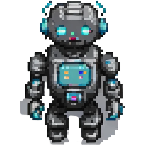 robot pixel art style emoji