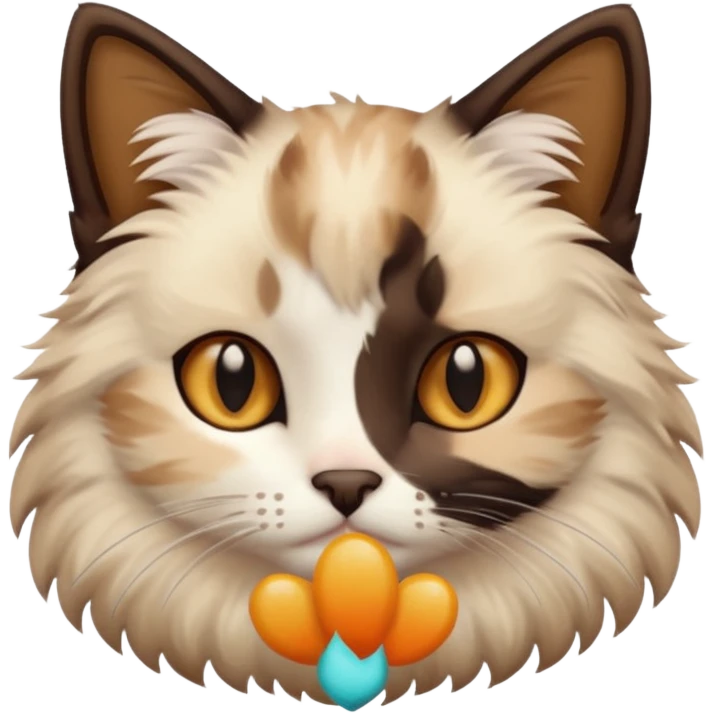 Color point cat brown and black emoji