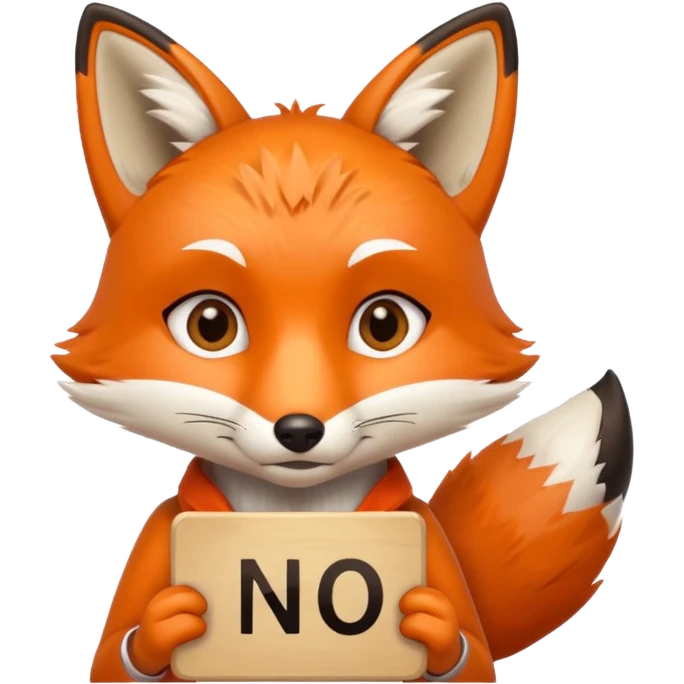 a fox HOLDING a no sign emoji