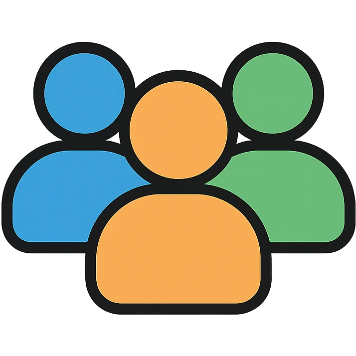 group of people, simple and clear, suitable for UI emoji